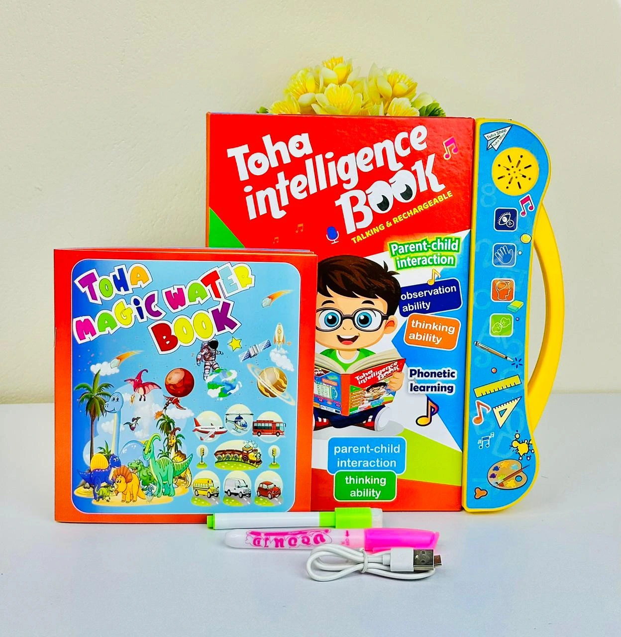 Toha 𝗜𝗻𝘁𝗲𝗹𝗹𝗶𝗴𝗲𝗻𝗰𝗲 𝗕𝗼𝗼𝗸 (𝗥𝗲𝗰𝗵𝗮𝗿𝗴𝗲𝗮𝗯𝗹𝗲) With Water Book