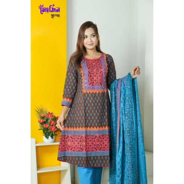 Exclusive Cotton Three-Piece Set Suchandra Three Piece by Mehzin for Girls & Women